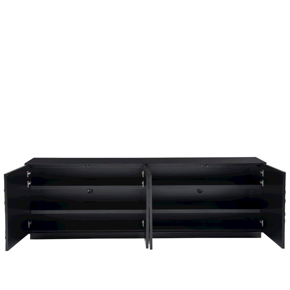 Matte Black and Pyrite Buffet Cabinet With Doors and Shelves. Picture 7