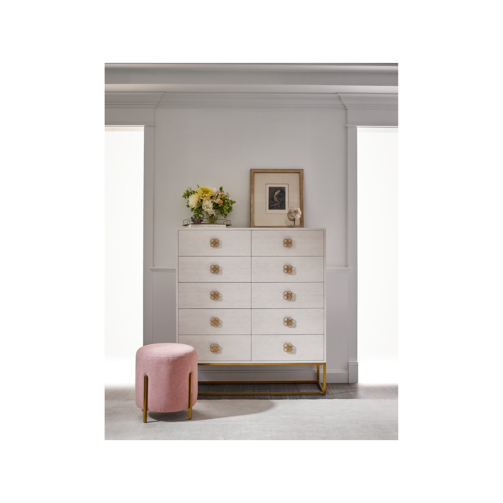 Peony Drawer Chest In Alabaster Color. Picture 3