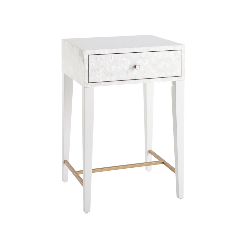 Love Joy Bliss Bedside Table In White Lacquer Color. Picture 2