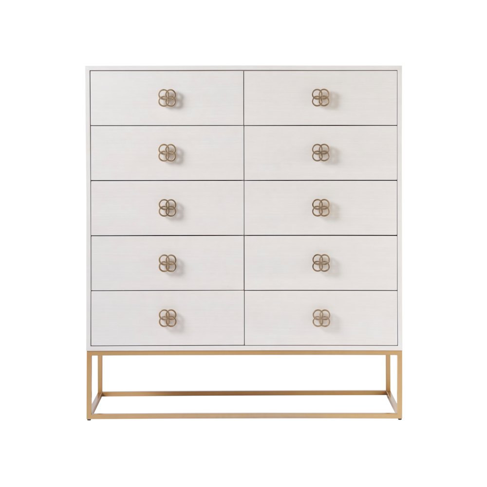 Peony Drawer Chest In Alabaster Color. Picture 1