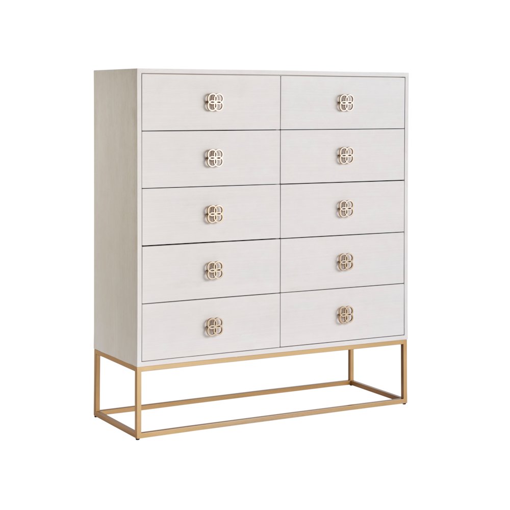 Peony Drawer Chest In Alabaster Color. Picture 2