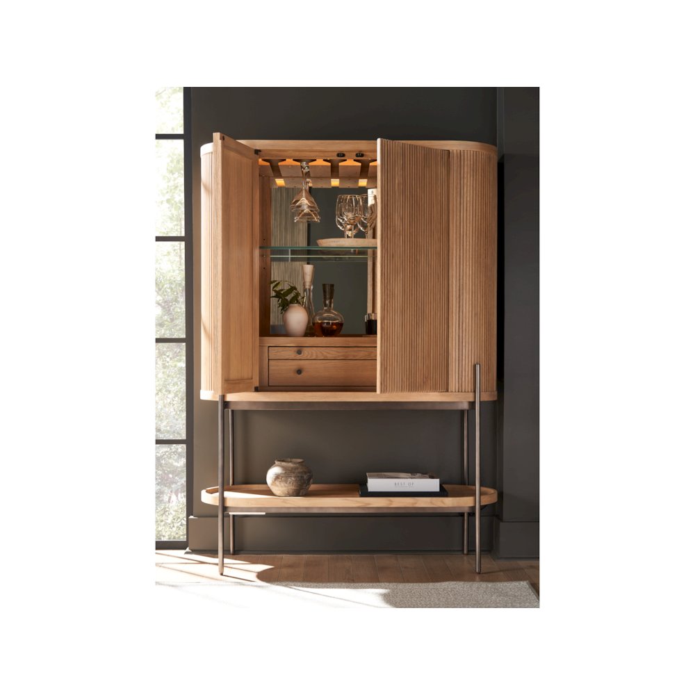 Linnea Bar Cabinet In Natural Oak  Color. Picture 7