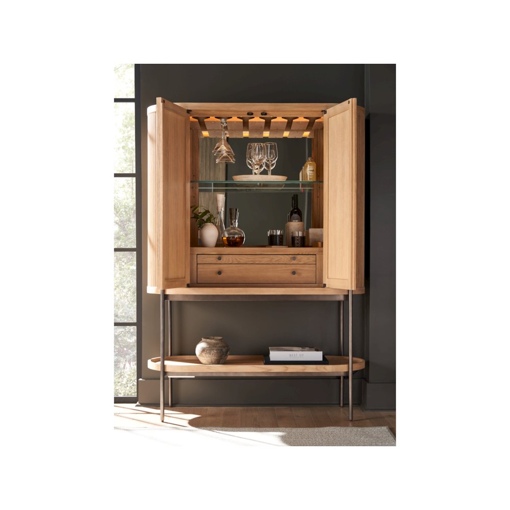 Linnea Bar Cabinet In Natural Oak  Color. Picture 6