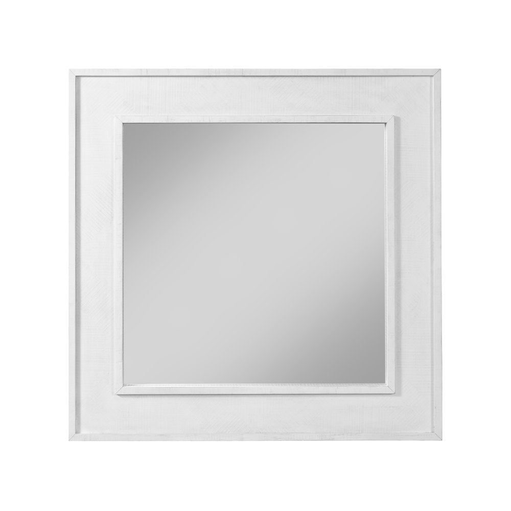 Square Mirror In Rustic Oak Color. Picture 1