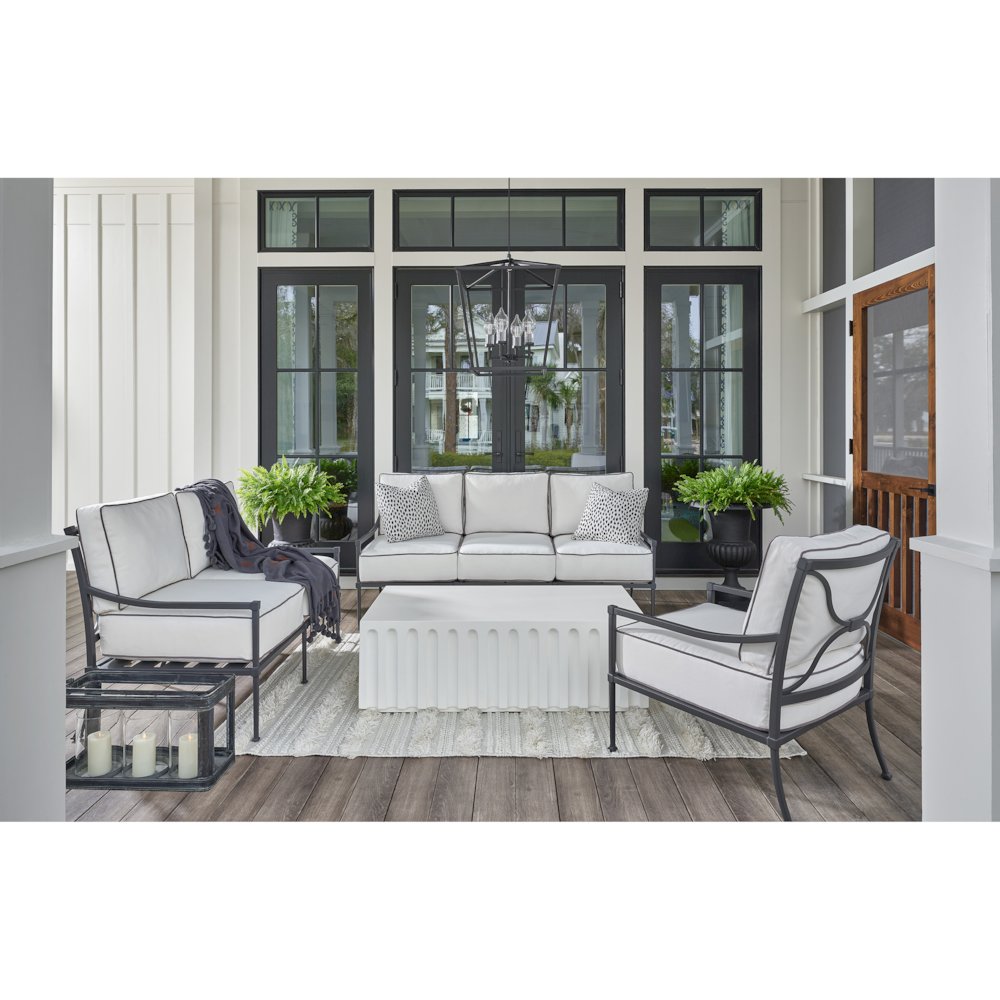 Edisto Cocktail Table In Abaco White Color. Picture 6