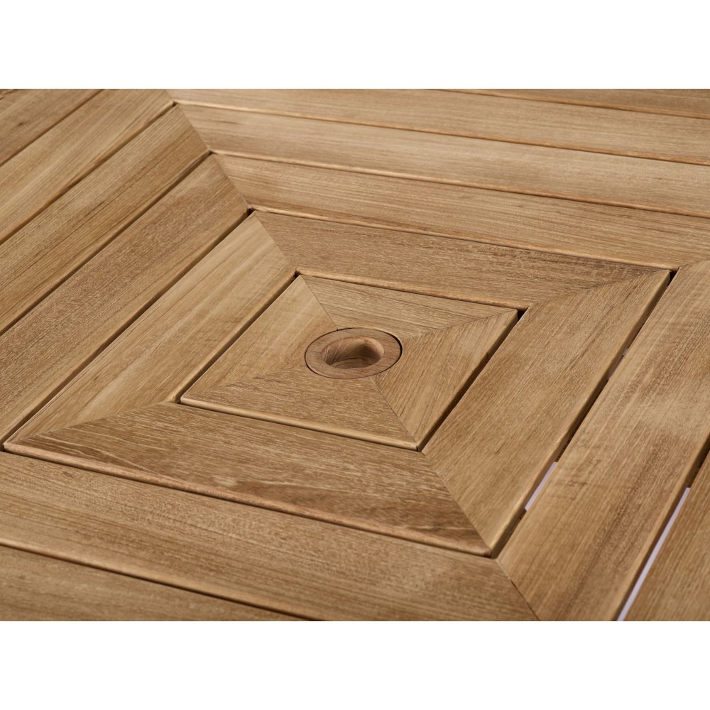 Chesapeake Round Dining Table In Grade A Natural Teak Color. Picture 3