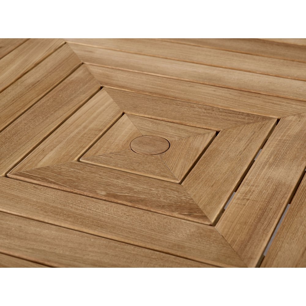 Chesapeake Round Dining Table In Grade A Natural Teak Color. Picture 4