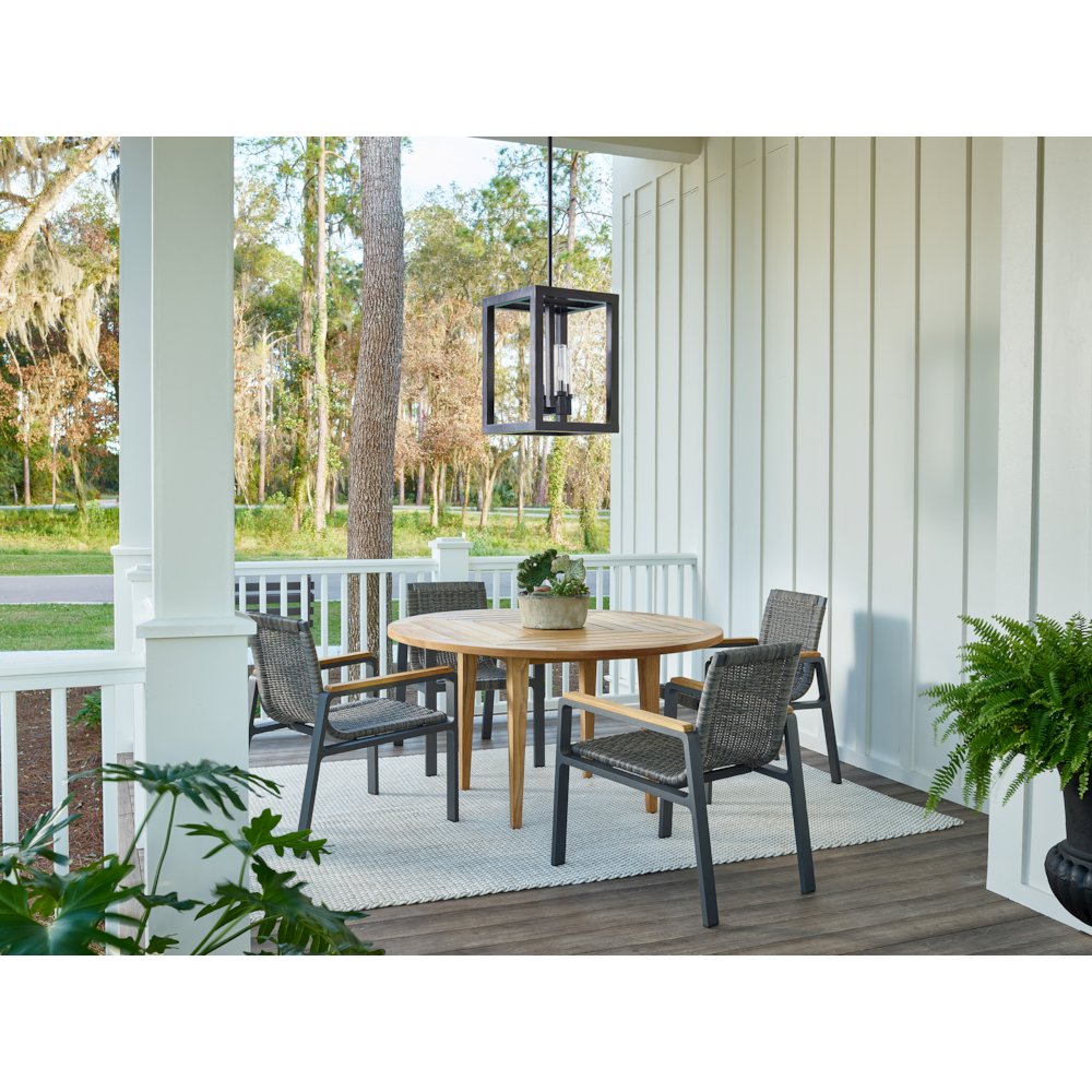 Chesapeake Round Dining Table In Grade A Natural Teak Color. Picture 6