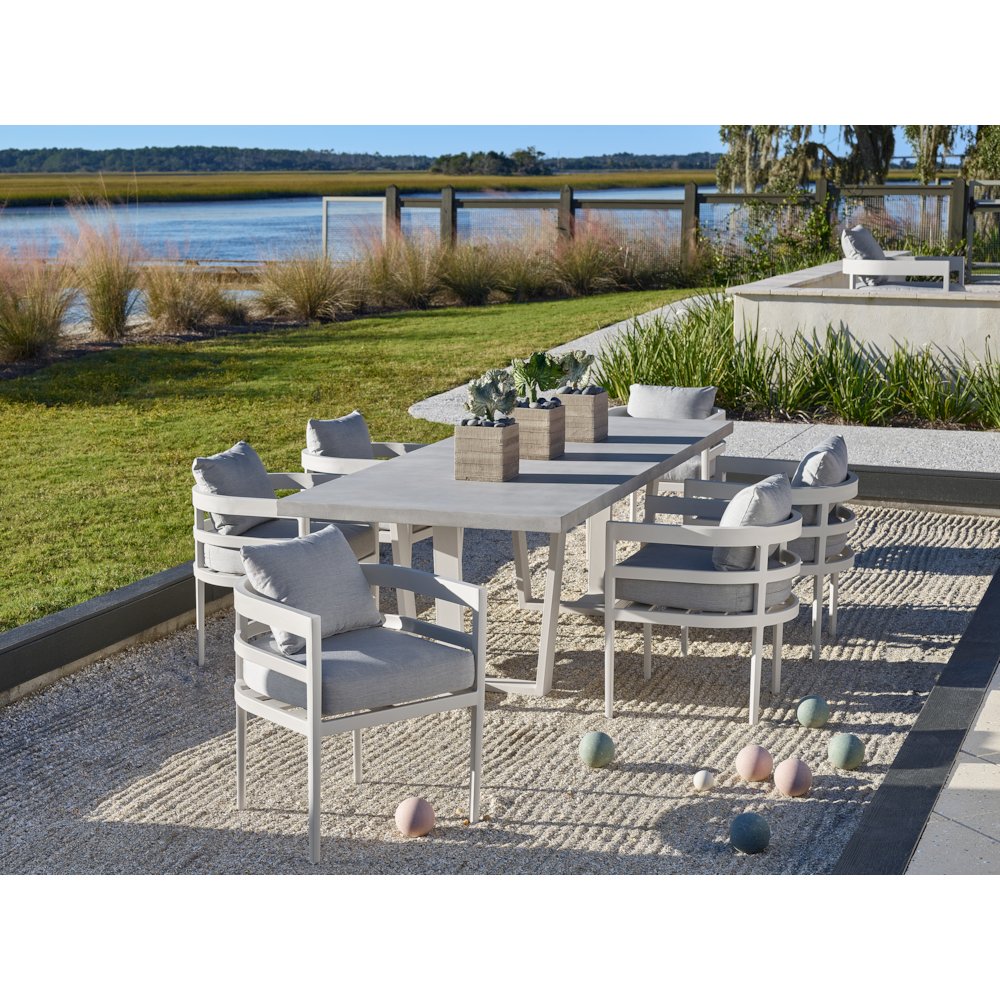Sout Beach Dining Chair In Chalk Aluminum Color. Picture 5