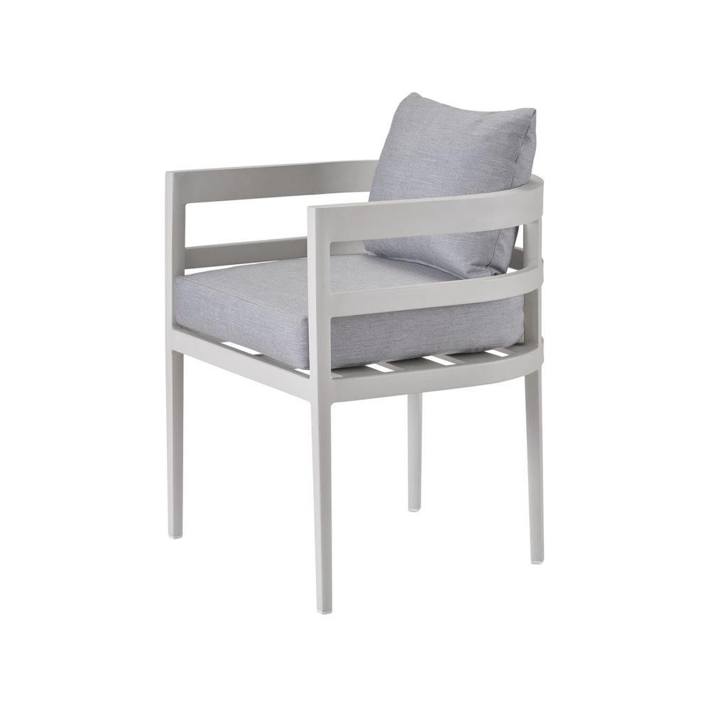 Sout Beach Dining Chair In Chalk Aluminum Color. Picture 2