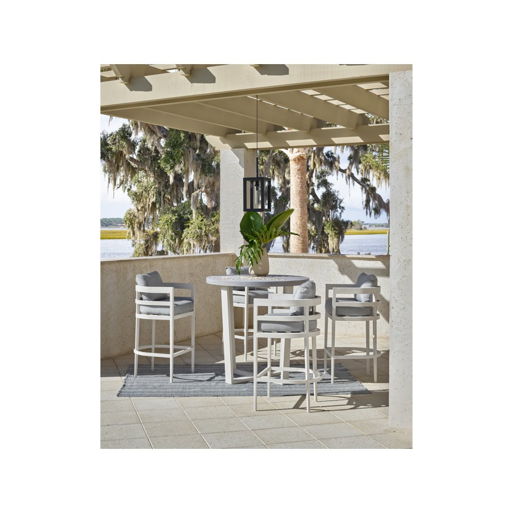 South Beach Bar Table In Chalk Aluminum Color. Picture 5