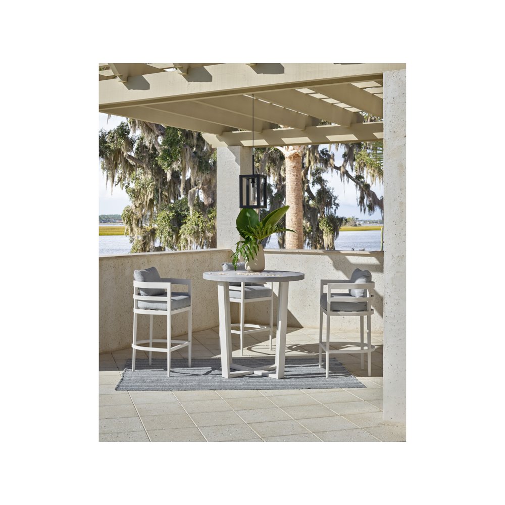 South Beach Bar Table In Chalk Aluminum Color. Picture 4