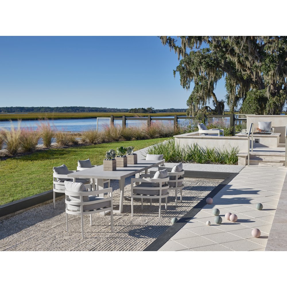 Sout Beach Dining Chair In Chalk Aluminum Color. Picture 6