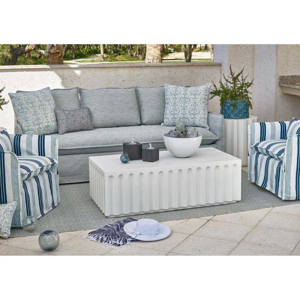 Edisto Cocktail Table In Abaco White Color. Picture 4