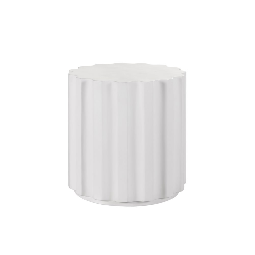 Edisto Side Table In Abaco White Color. Picture 1