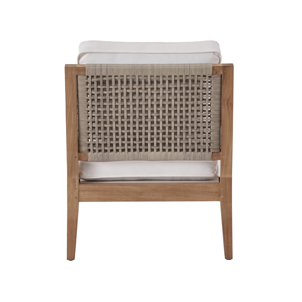Chesapeake Lounge Chair In Beige Wicker/Grade A Natural Teak Color. Picture 3