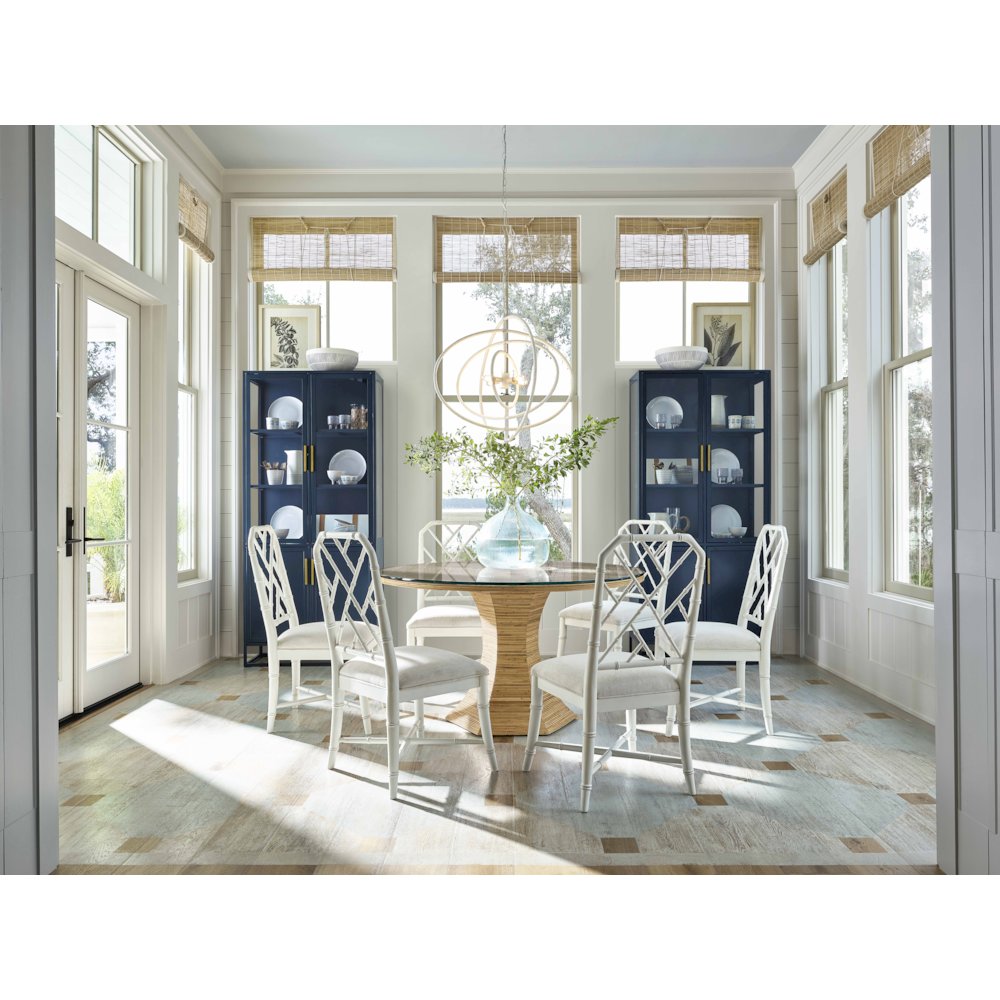 Santorini Tall Metal Kitchen Cabinet In Cerulean Blue Color. Picture 4