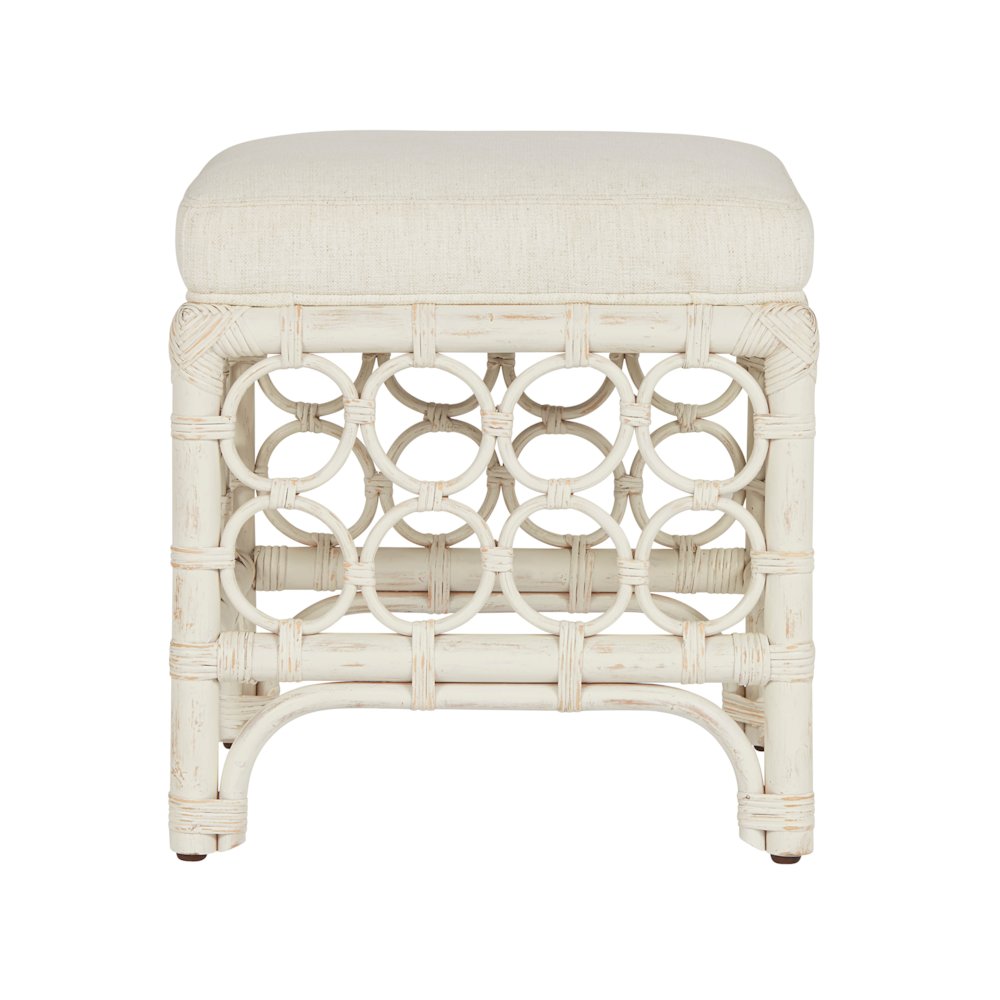 Rattan Stool In Egret Color. Picture 1