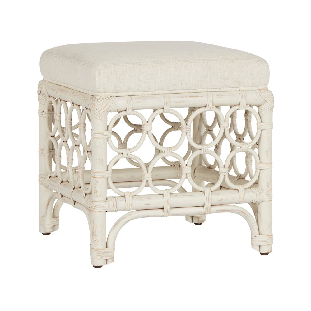 Rattan Stool In Egret Color. Picture 2