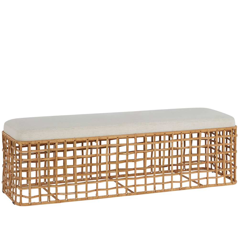 Rattan Bench In Natural Rattan Color. Picture 2