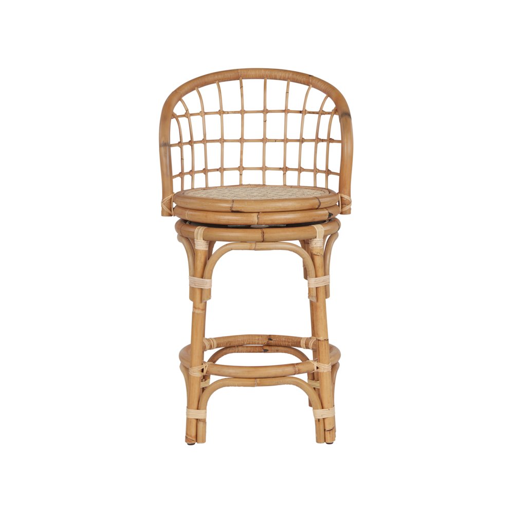 Rattan Counter Stool In Natural Rattan Color. Picture 1