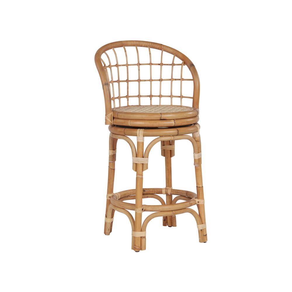 Rattan Counter Stool In Natural Rattan Color. Picture 2