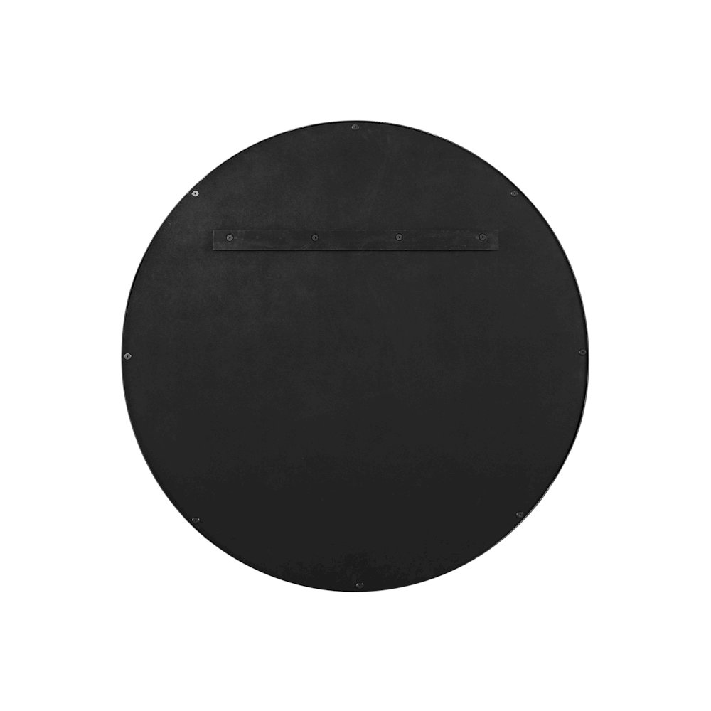 Round Mirror In Brushed Nickel  Color. Picture 2