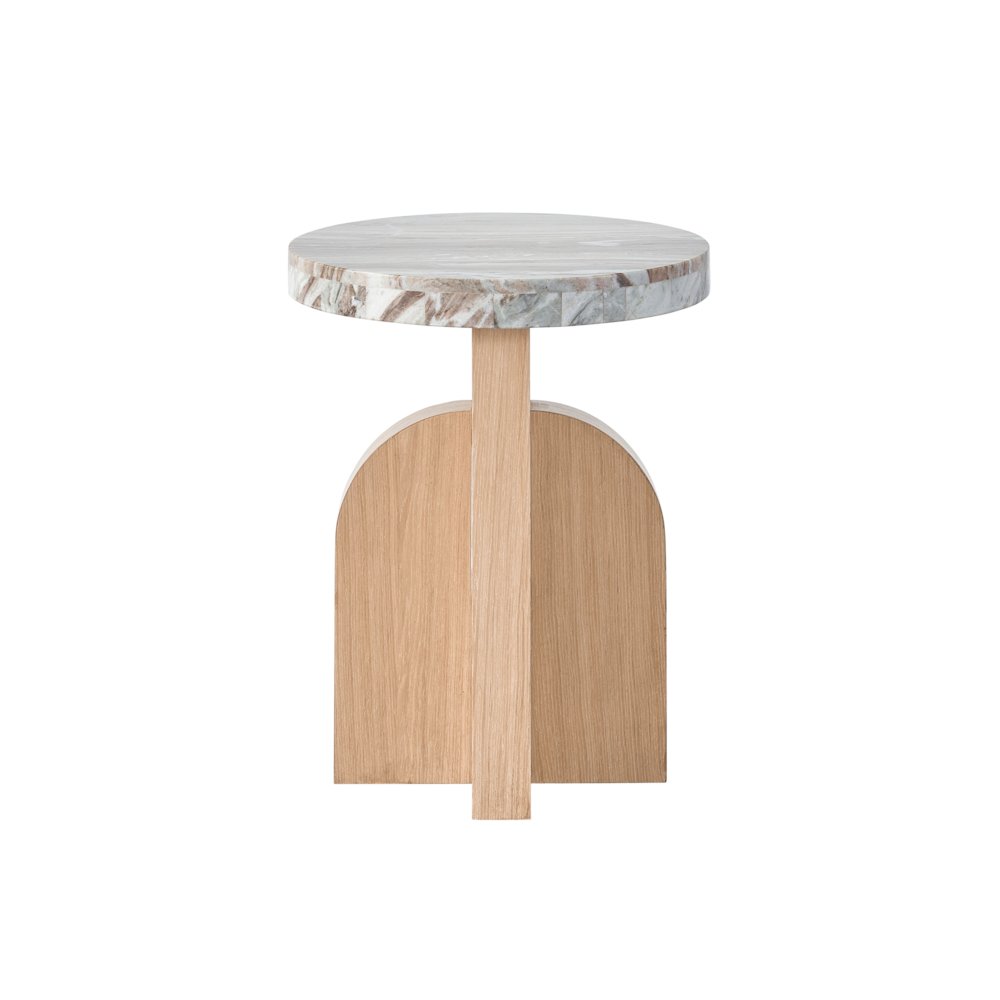 Riverine Accent Table In Marble/Tech Oak Color. Picture 1