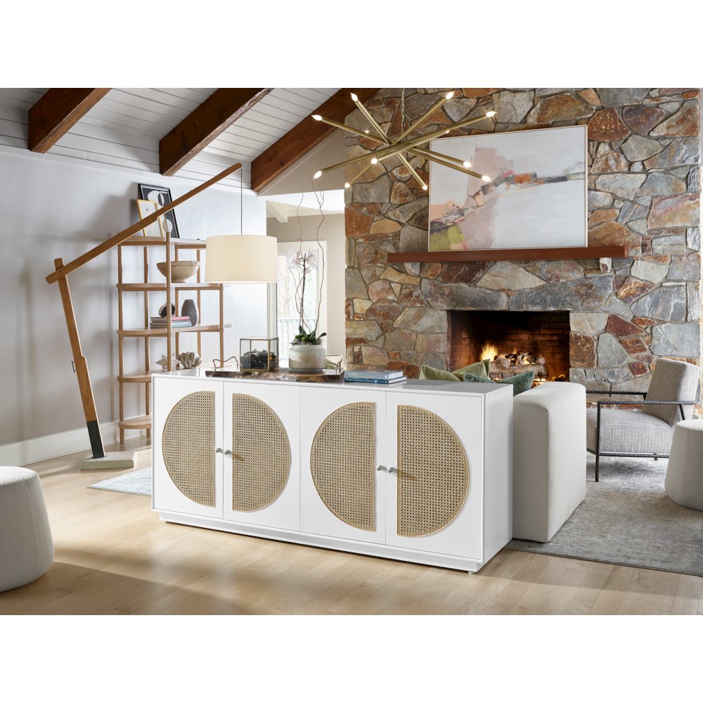 Nomad Credenza In Cane/Glacier Color. Picture 5