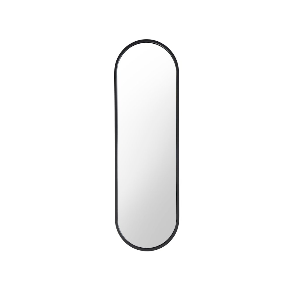 Metal Accent Mirror In Soft Matte Black Color. Picture 1