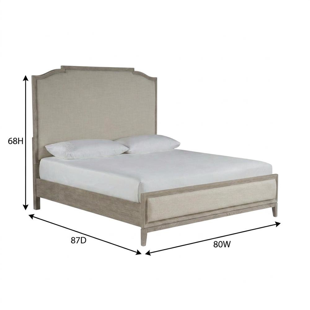 King-sized Panel Bed in Rolling Fog Gray with Distressed Finish. Picture 7