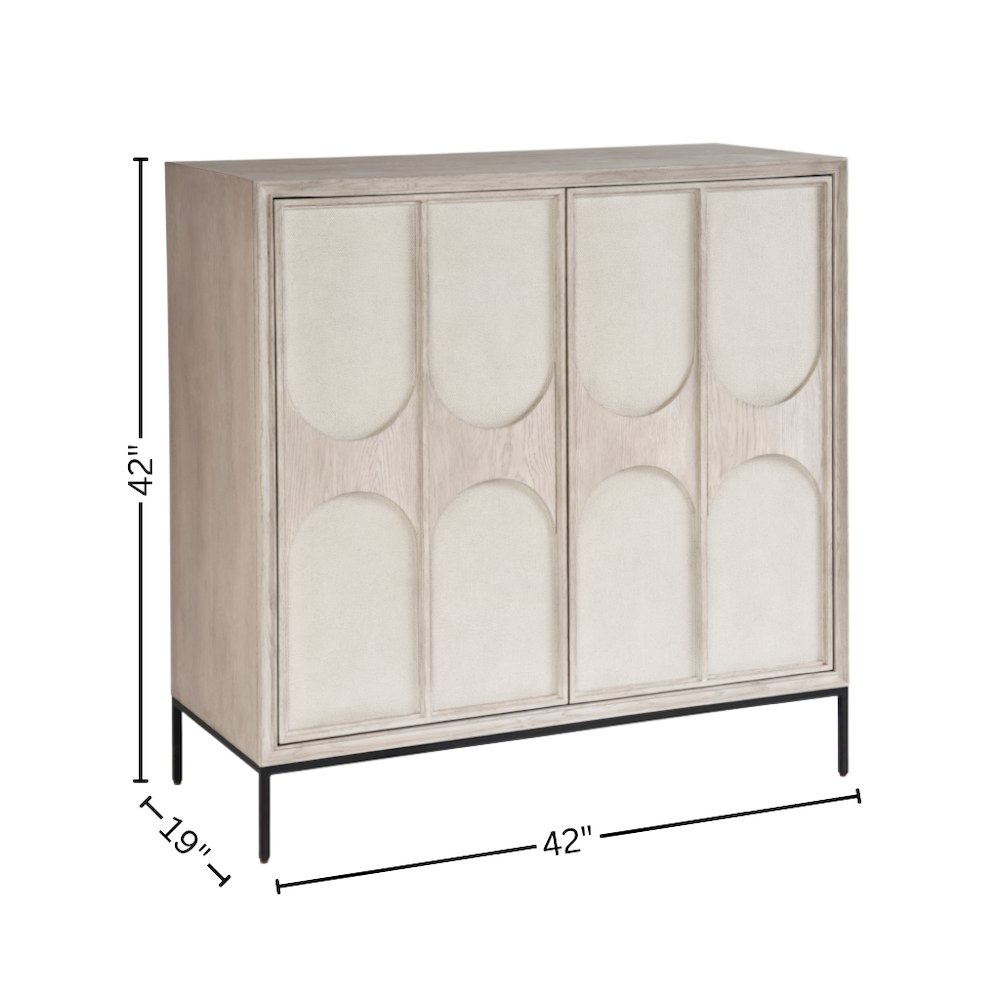 Gray Wood Bar Cabinet with Wine Storage and Pull-Out Work Surface. Picture 7