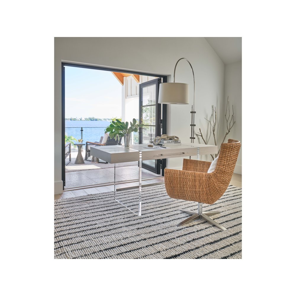 Cabo Writing Desk In White Sand Color. Picture 4