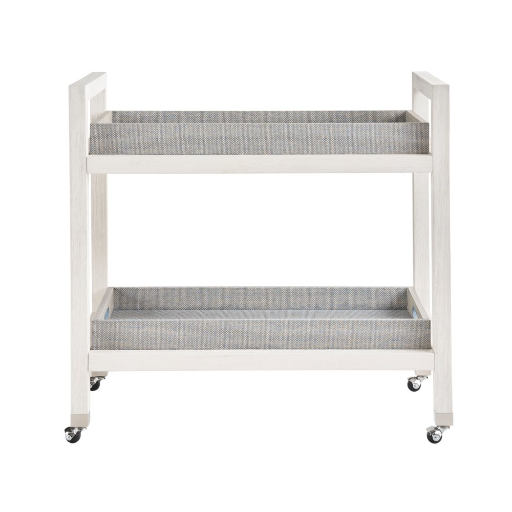 Jupiter Bar Cart In White Sand/Blue Seagrass Color. Picture 1