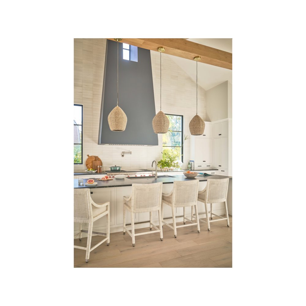 Longboat Counter Chair In White Rattan Color. Picture 5