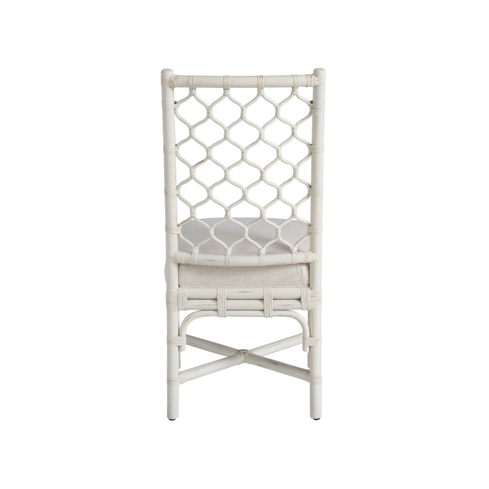 Marco Side Chair Pair In White Rattan Color. Picture 3