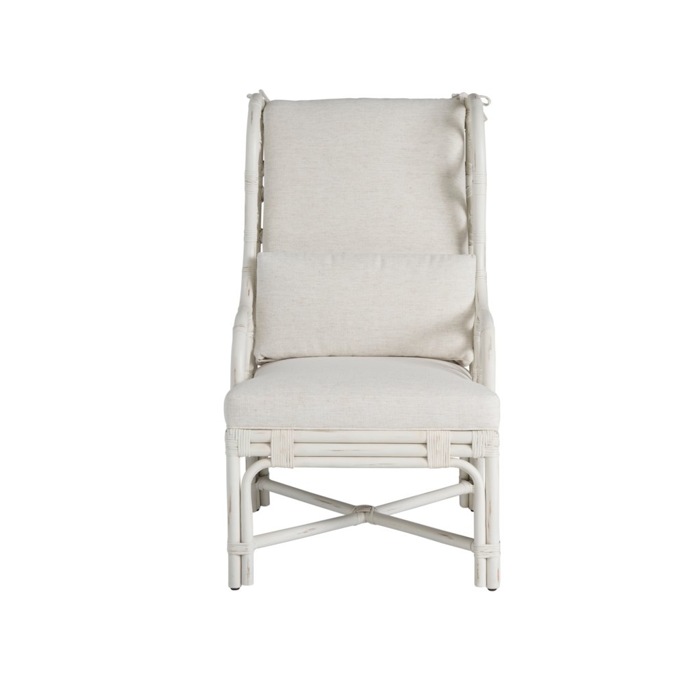 Santa Rosa Arm Chair In White Rattan Color. Picture 1
