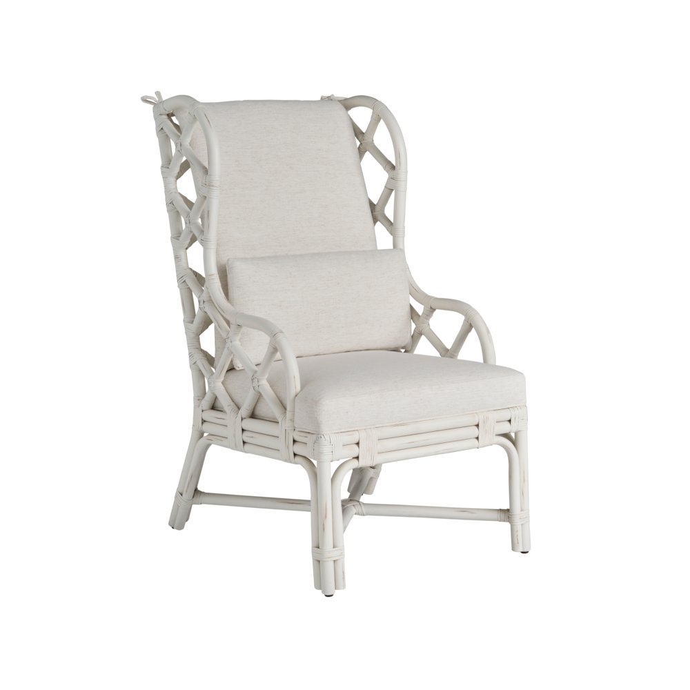 Santa Rosa Arm Chair In White Rattan Color. Picture 2