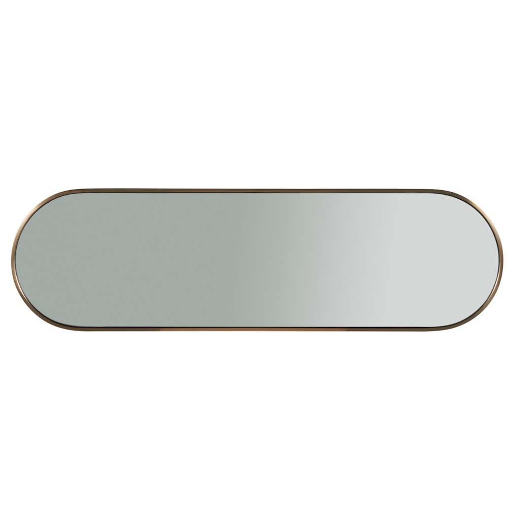 Luna Mirror In White Satin Bronze Color. Picture 1