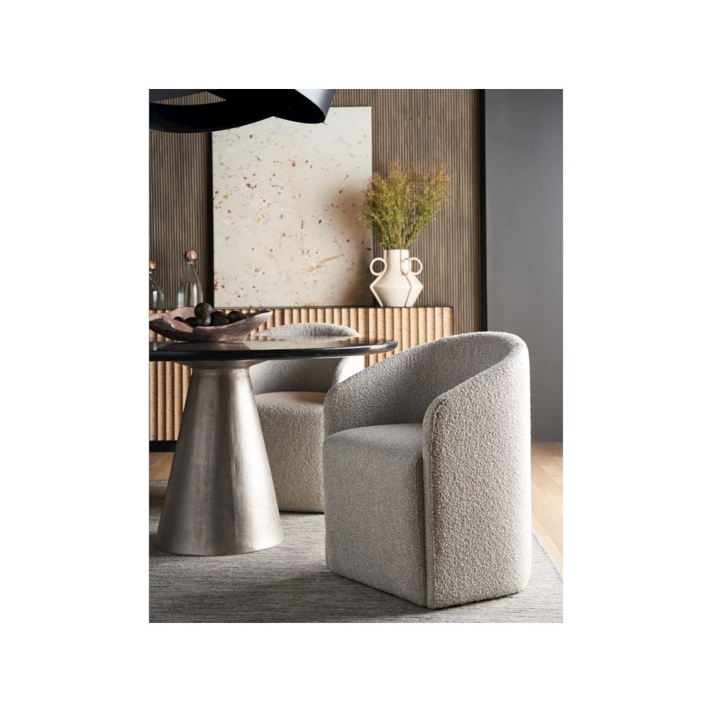 Marlow Dining Chair In Aged Satin Pewter Color. Picture 4