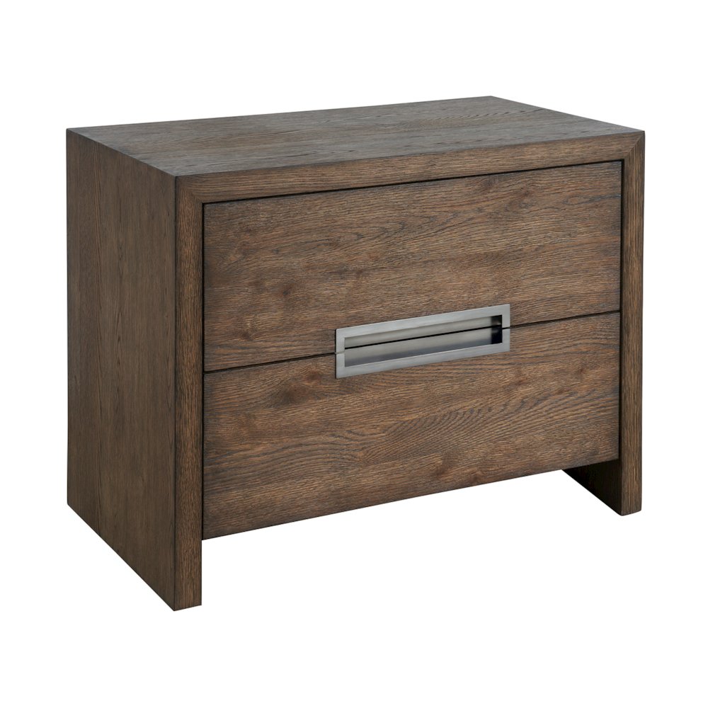 Atlas Drawer Nightstand In Medium Brown Oak Color. Picture 2