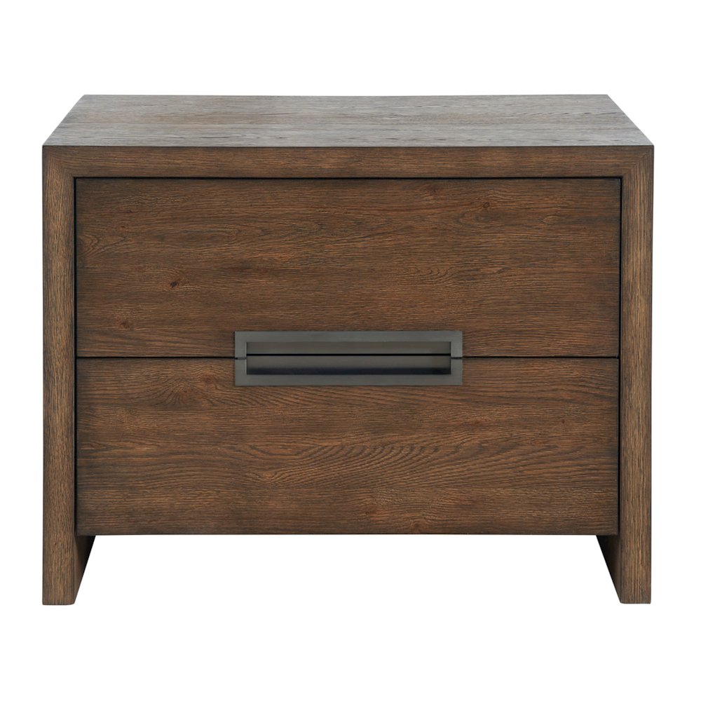 Atlas Drawer Nightstand In Medium Brown Oak Color. Picture 1