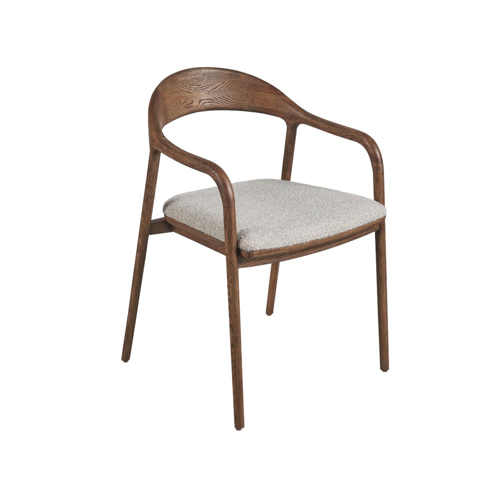 Echo Dining Arm Chair In Medium Brown Oak Color. Picture 2