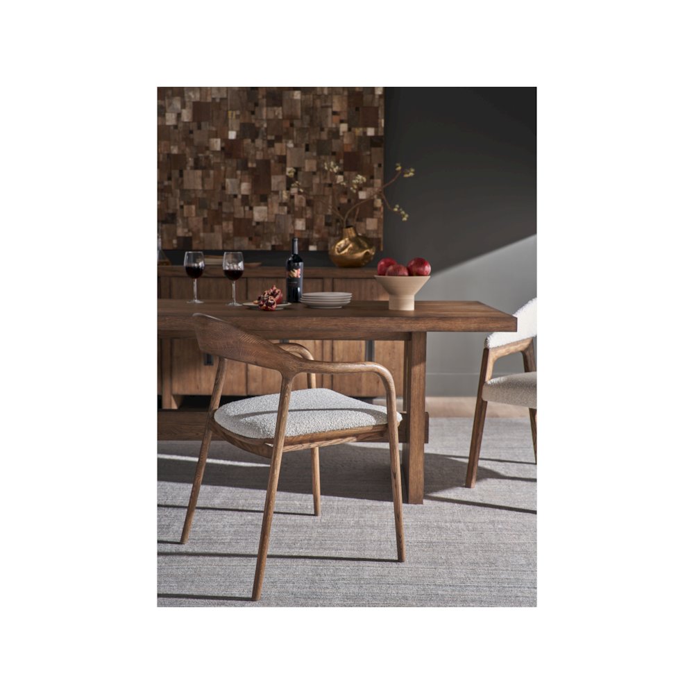 Echo Dining Arm Chair In Medium Brown Oak Color. Picture 4