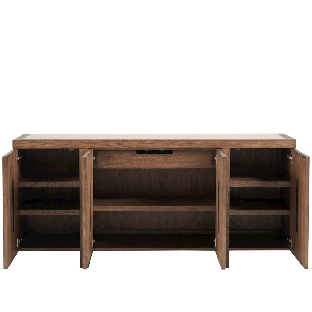 Veda Credenza In Medium Brown Oak Color. Picture 3