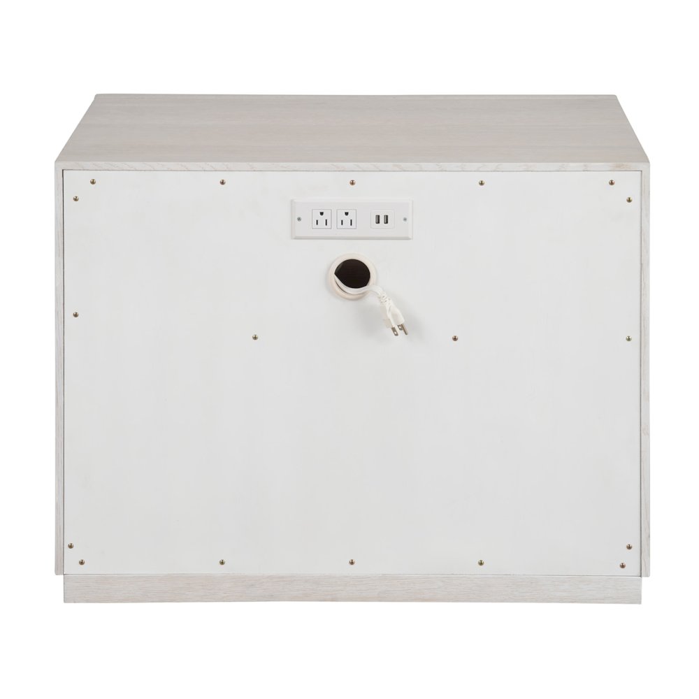 Astrid Drawer Nightstand In White Oak Color. Picture 3
