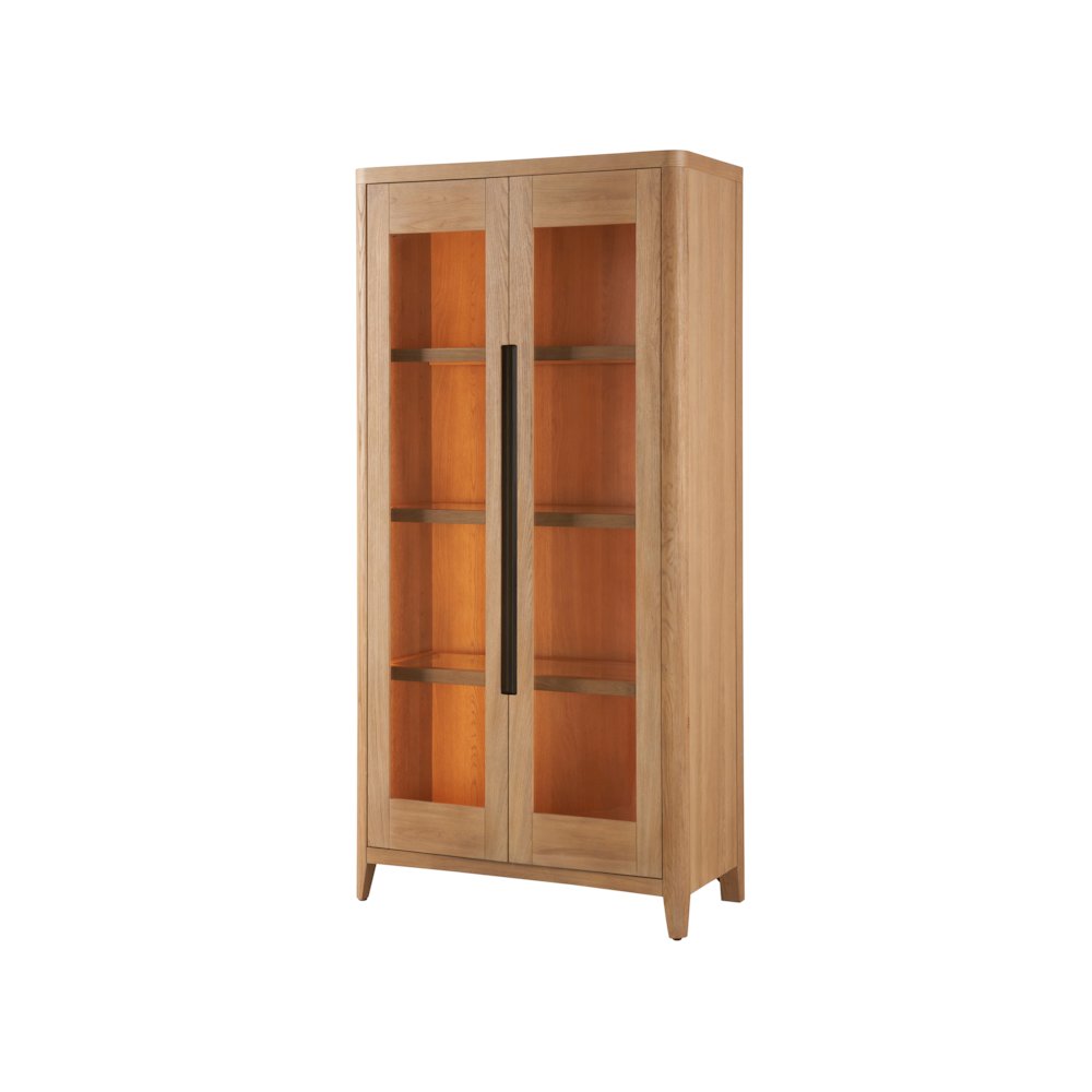 Zella Display Cabinet In Natural Oak  Color. Picture 2