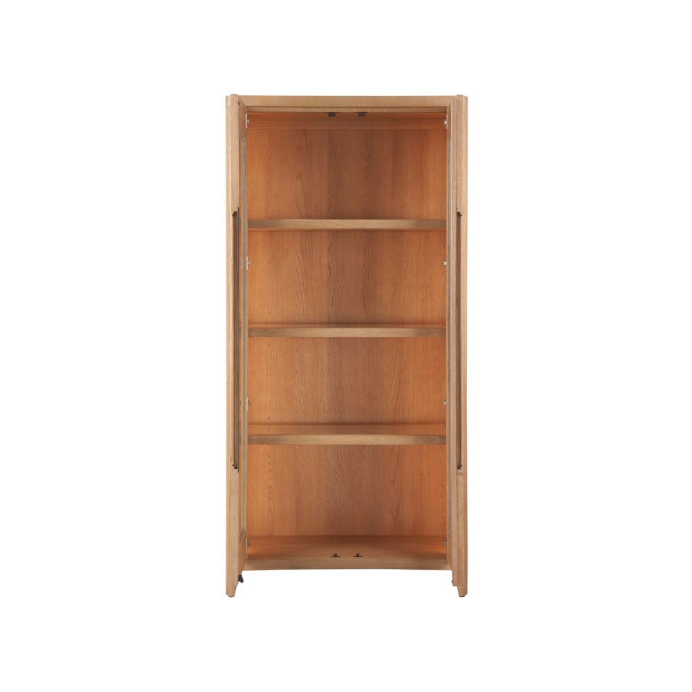 Zella Display Cabinet In Natural Oak  Color. Picture 3
