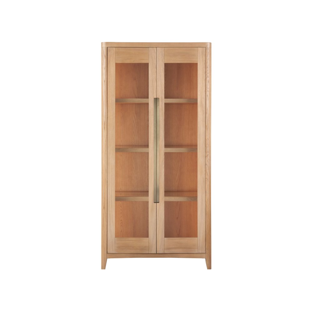Zella Display Cabinet In Natural Oak  Color. Picture 1