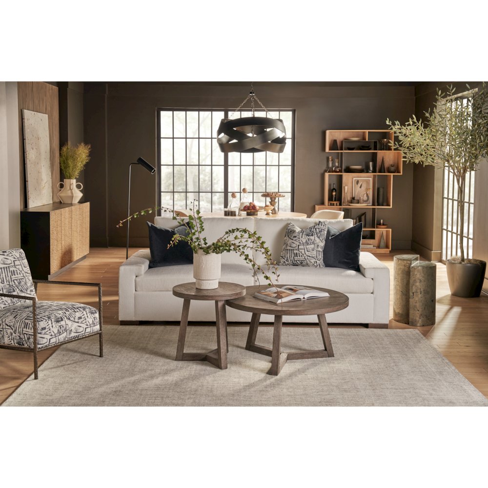 Muse Bunching Table Large In Washed Charcoal Color. Picture 4